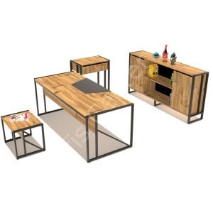 Loft Ofis ve Büro Çalışma Masası Takımı