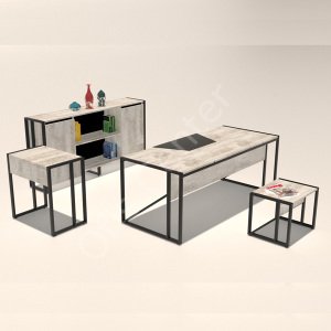 Loft Ofis ve Büro Çalışma Masası Takımı