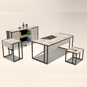 Loft Ofis ve Büro Çalışma Masası Takımı
