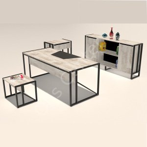 Loft Ofis ve Büro Çalışma Masası Takımı