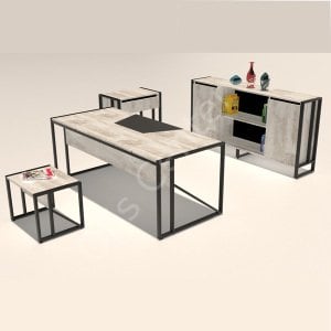Loft Ofis ve Büro Çalışma Masası Takımı