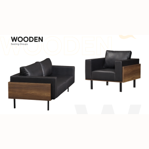 Wooden Üçlü Ofis Büro Kanepesi