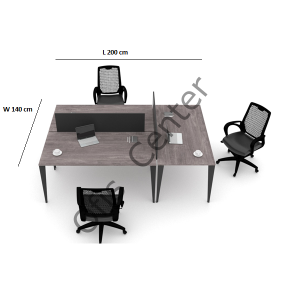 Exen Üç'lü Ayrılabilir Ofis ve Büro W Masa 200X140 cm