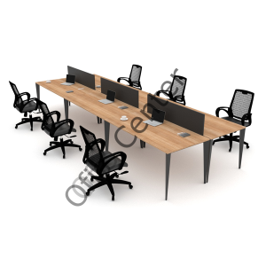 Exen Altı'lı Ayrılabilir Ofis ve Büro W Masa 420X162 cm