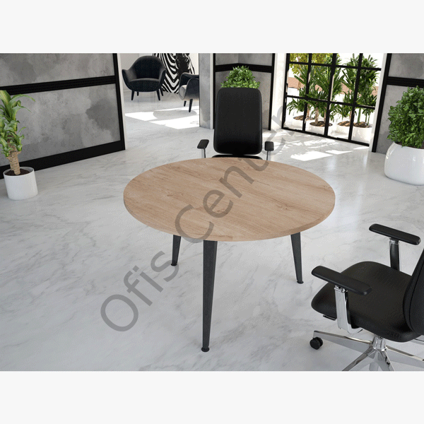 Truva Ofis ve Büro Yuvarlak Toplantı Masası 120 cm Çap vs
