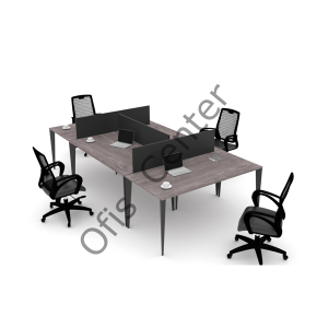 Exen Dört'lü Ayrılabilir W Ofis ve Büro Masası 280X142 cm