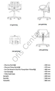 Rebo 532 PU Endüstriyel Sandalye Kolçaklı