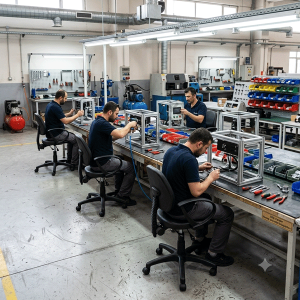 Rebo 532 PU Endüstriyel Sandalye Kolçaklı
