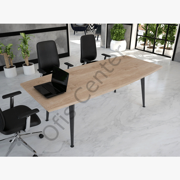 Truva Ofis ve Büro Oval Toplantı Masa 220 cm Masalı vs