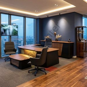 Eksen Ofis Mobilya Han Vip Ofis Makam Takımı 250 cm Masalı