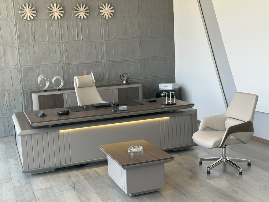 Eksen Mobilya Orven Vip Ofis Büro Makam Takımı 230+15 cm Masalı