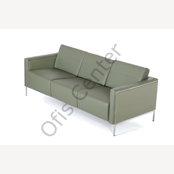 Silva Kromajlı Ofis ve Büro Üçlü Kanepesi