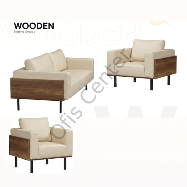 Wooden 1 Ad. 3 lü, 2 Ad. Tekli Kanepe Takımı
