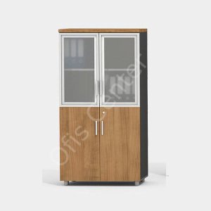 160x75 cm Ofis Büro Camlı Kapaklı Dolap