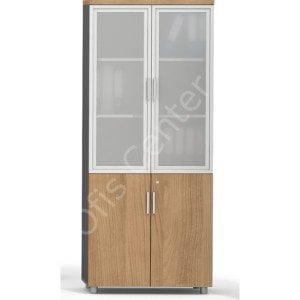 190X75 cm Ofis Büro Camlı Kapaklı Dolap