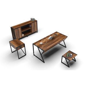 Slim Metal Ayak Ofis ve Büro Masa Takımı