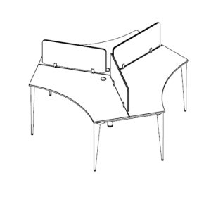 Ritim Yonca Ofis ve Büro Üçlü Çalışma Masası