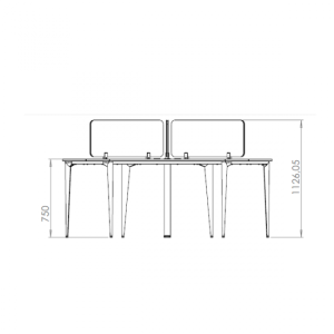 Ritim Yonca Ofis ve Büro Üçlü Çalışma Masası