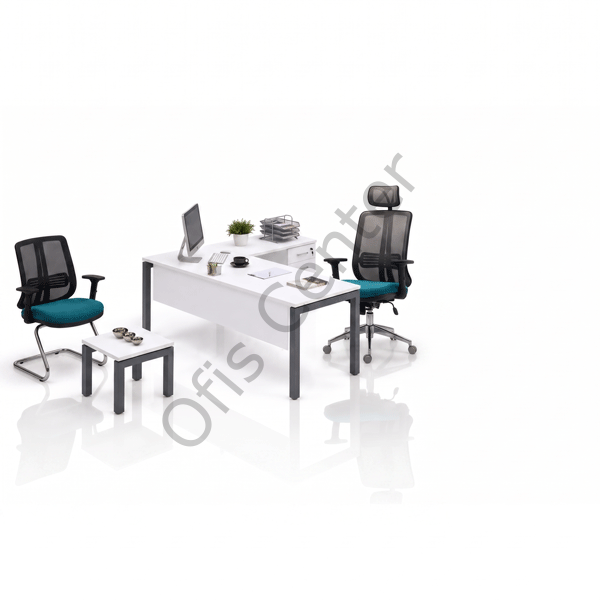 Haks 160 cm Etejerli Ofis Masası | Modern Büro Çalışma Masası