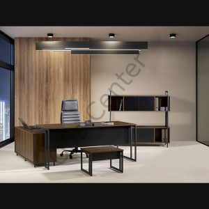 Beliz Ofis Büro Etejerli Yönetici Takımı 200 cm Masalı