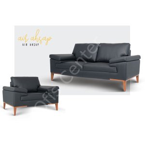 Air Ahşap Ofis ve Büro Üçlü Kanepe