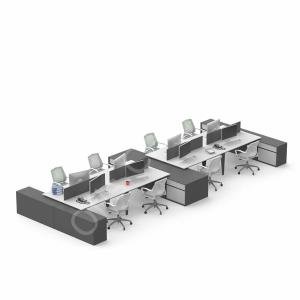 Exen Dörtlü Etejerli Ofis ve Büro Masa 320X320