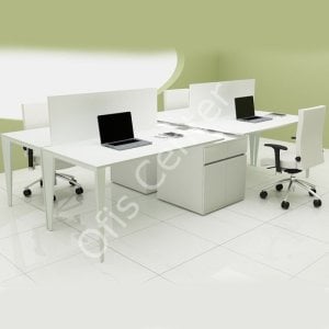Exen Dörtlü Kesonlu Ofis ve Büro Masa 260X140