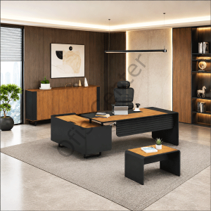 Ligna  Etejerli Ofis ve Büro Makam Takımı 200+30 cm Masalı