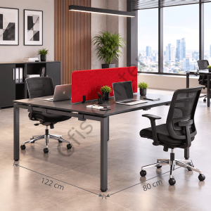 Haks Mini İkili Ofis ve Büro Masa 80x122 cm