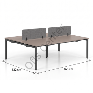 Haks Mini Dörtlü Çalışma Masası | Modern 4 Kişilik Workstation Çözümü