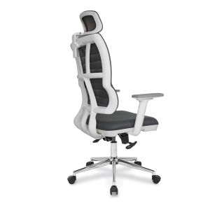 Jumbo Beyaz Gövde Deri Döşemeli Çalışma Koltuk