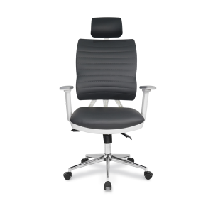 Jumbo Beyaz Gövde Deri Döşemeli Çalışma Koltuk