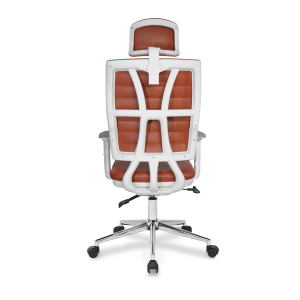 Jumbo Beyaz Gövde Deri Döşemeli Çalışma Koltuk