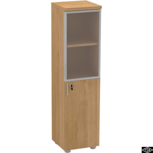 160x40 cm  İki Kapaklı  Üstü Alüminyum Çerçeveli Ofis ve Büro Dolap