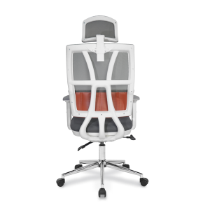 Jumbo Yarım Derili ve Fileli Beyaz Gövdeli Çalışma Koltuk