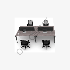 Exen Ofis Büro Dört'lü Ayrılabilir W Masa 280X142 cm