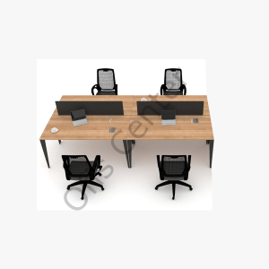 Exen Ofis Büro Dört'lü Ayrılabilir W Masa 280 cm