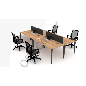 Exen Ofis Büro Dört'lü Ayrılabilir W Masa 280X142 cm