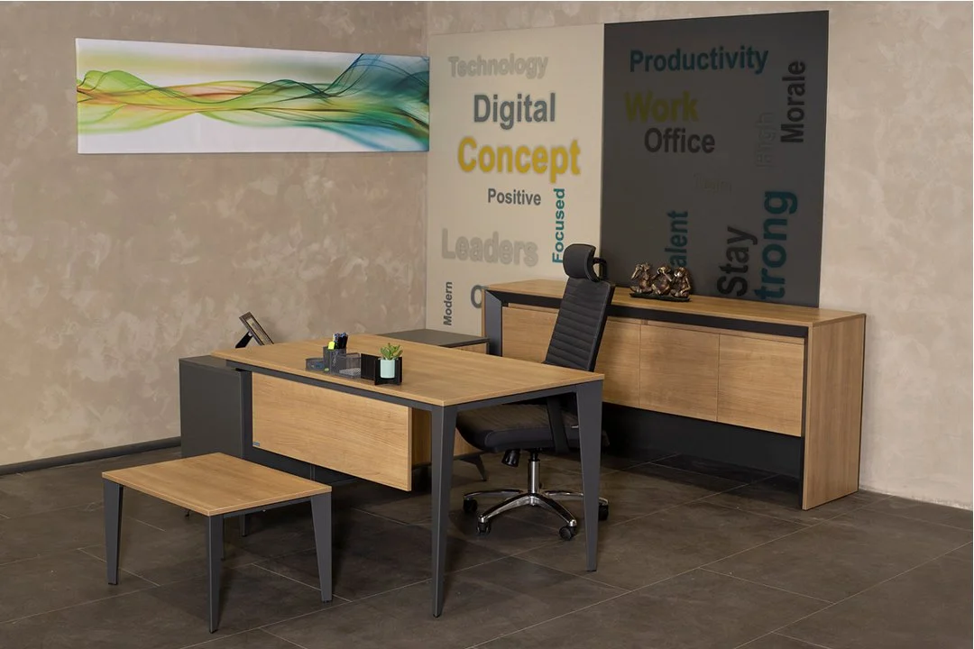 Exen Etejerli Ofis ve Büro Masa Takımı 165 cm Masalı