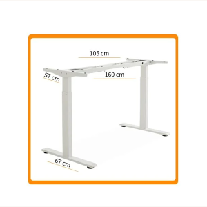 Yükseklik Ayarlı Ofis Büro Masa,Çift Motorlu 140 cm Masa 140x80 cm Masa - Beyaz