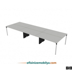 Titan Altılı Ofis Büro Masa 360 cm Masalı