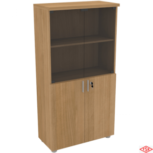 160’lık Ofis ve Büro Yarım Kapaklı  Üstü Camlı Dolap