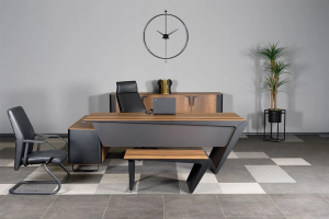 Ares Etejerli Ofis ve Büro Makam Takımı ( 250+12 cm Masalı)