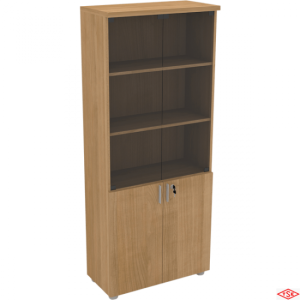 190x80x40 cm Ofis ve Büro Yarım Kapaklı Üstü Camlı Dolap