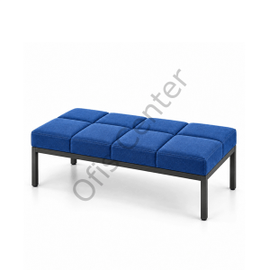 Seri İkili Puf 100x50x45h | Metal Ayaklı Modern Ofis & Bekleme Bankı